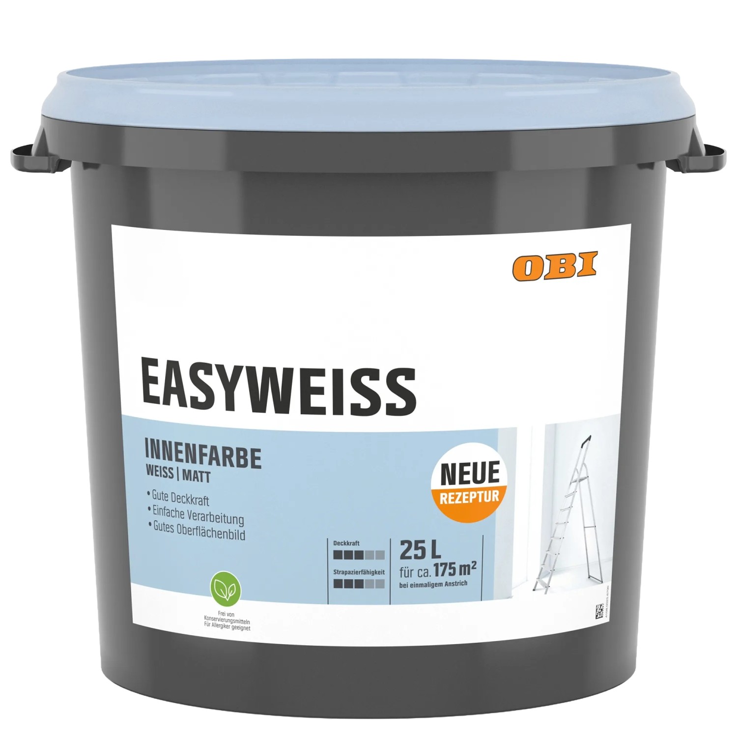 OBI Wandfarbe Easyweiss Weiß Matt 25 l