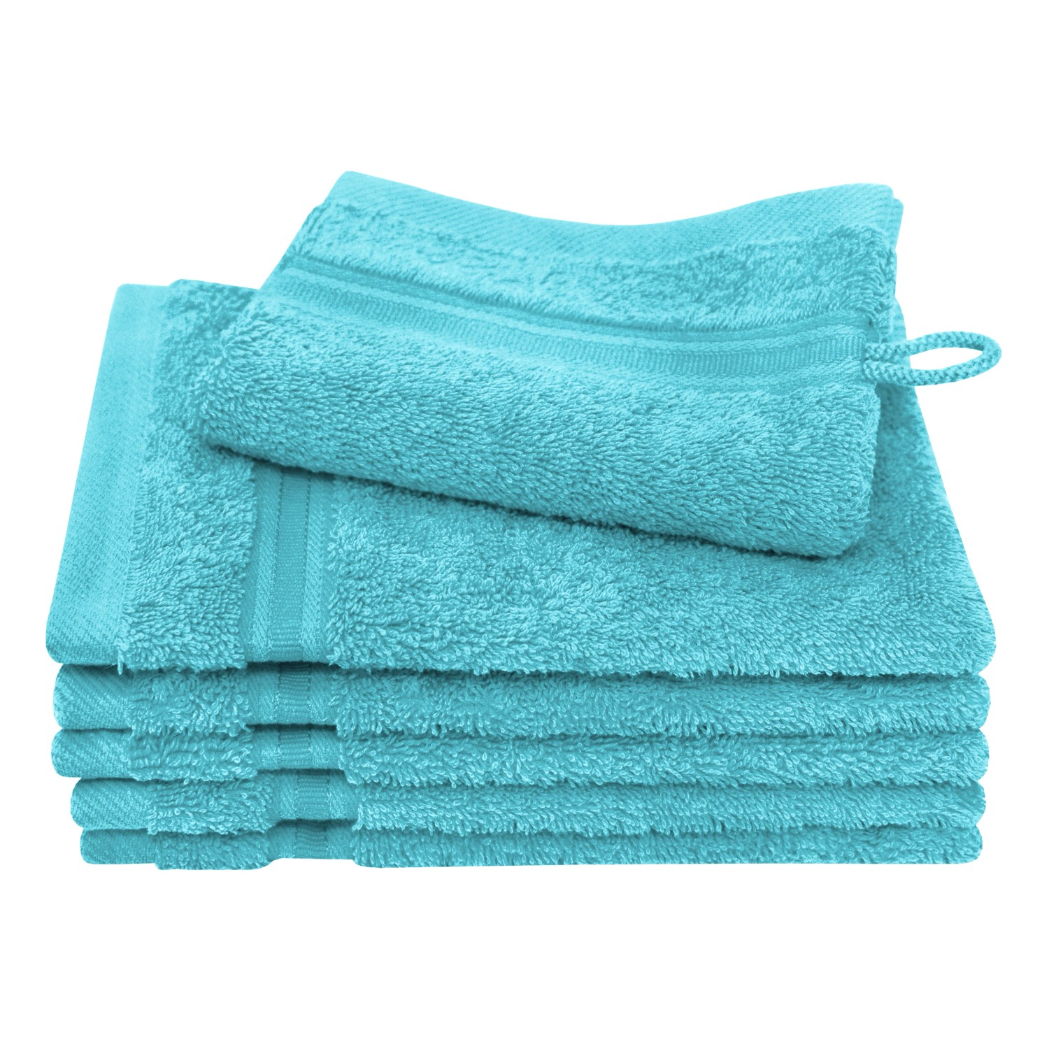 Dyckhoff Waschhandschuhset Siena Aqua 16 x 21 cm 6-tlg.