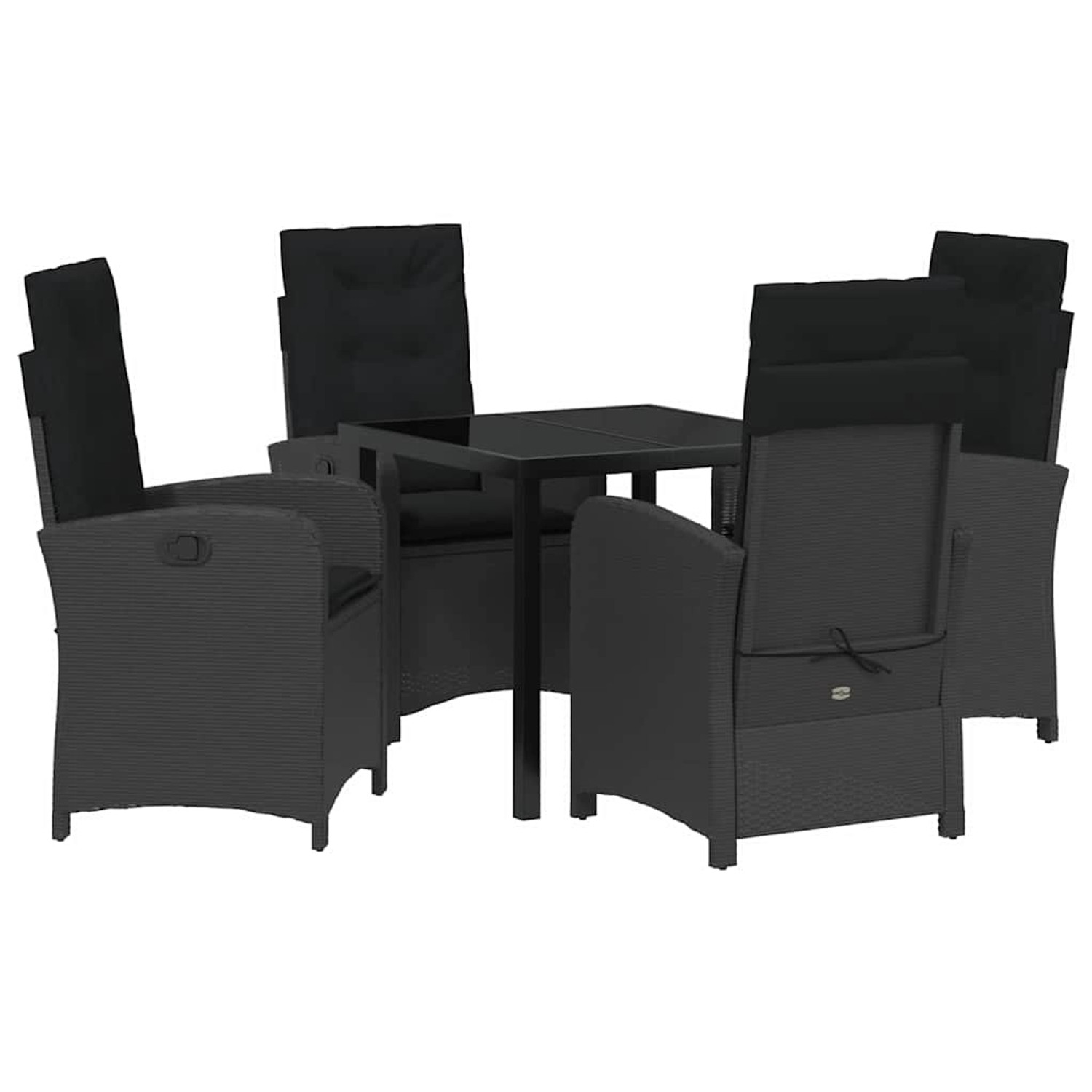 vidaXL Garten Essgruppe 5-Tlg Schwarz Poly Rattan 3380261 günstig online kaufen
