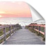 Myspotti Küchenrückwandfolie Ostseestrand mit Holzsteg zum Meer bei Sonnenuntergang.