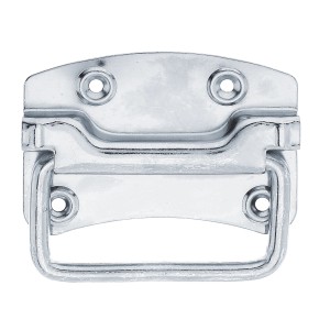 Alberts Kistengriff, dickschichtpassiviert, 104x80mm, Stahl, mit Schraublöchern für sichere Befestigung.