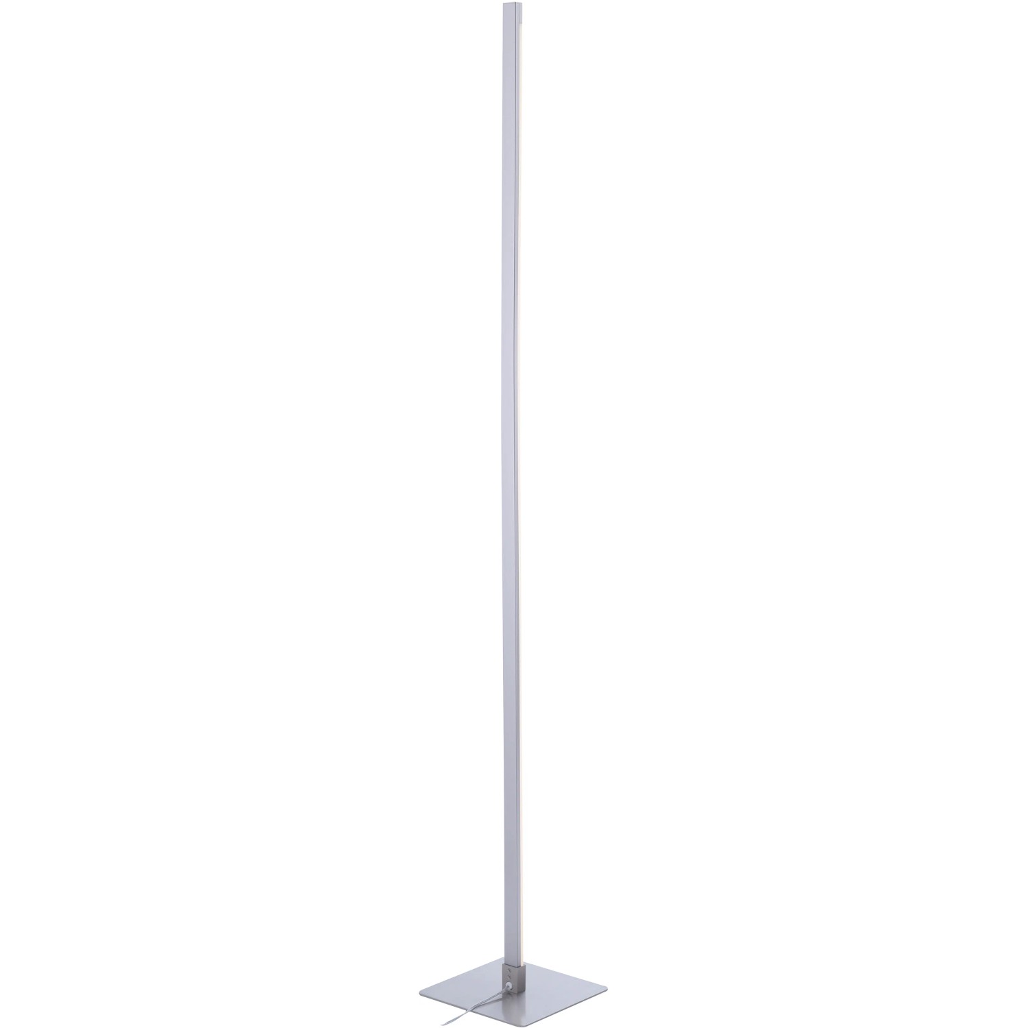 Moderne LED Stehlampe Bella in Stahloptik, 150 cm hoch, dimmbar für Wohnzimmer & Büro.