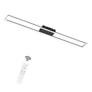 ZMH LED Deckenlampe Modern Schwarz Dimmbar 108cm Mit Fernbedienung