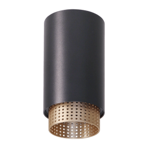 LUXULA LED Aufbauspot GU10 Design Deckenspot Deckenstrahler Akzentbeleuchtung Kontrast-Innenring Aluminium Schwarz Gold