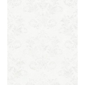 Weiße Marburg Vliestapete Habitat mit Ornamentmuster, für Wohnraumgestaltung.