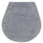 Graue Toilettendeckel-Abdeckung aus Baumwolle, Teil des 3-tlg. vidaXL Badematten-Sets.