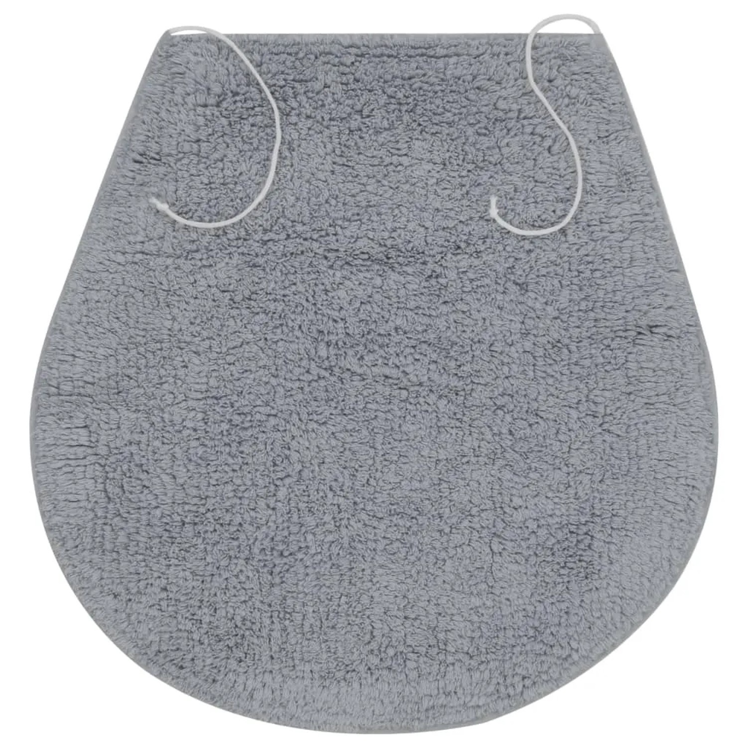 Graue Toilettendeckel-Abdeckung aus Baumwolle, Teil des 3-tlg. vidaXL Badematten-Sets.