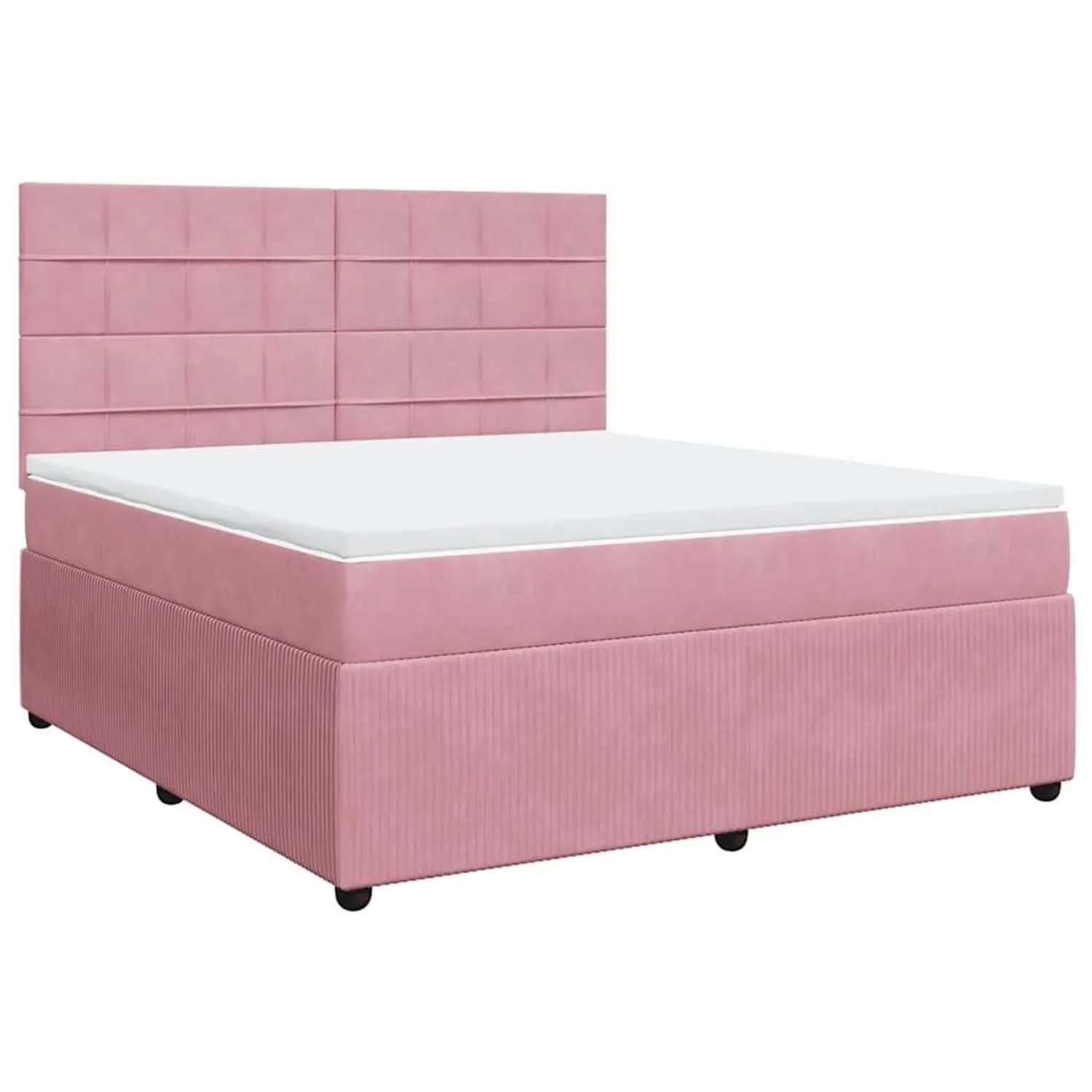 vidaXL Boxspringbett mit Matratze Rosa 180x200 cm Samt 3292411 günstig online kaufen