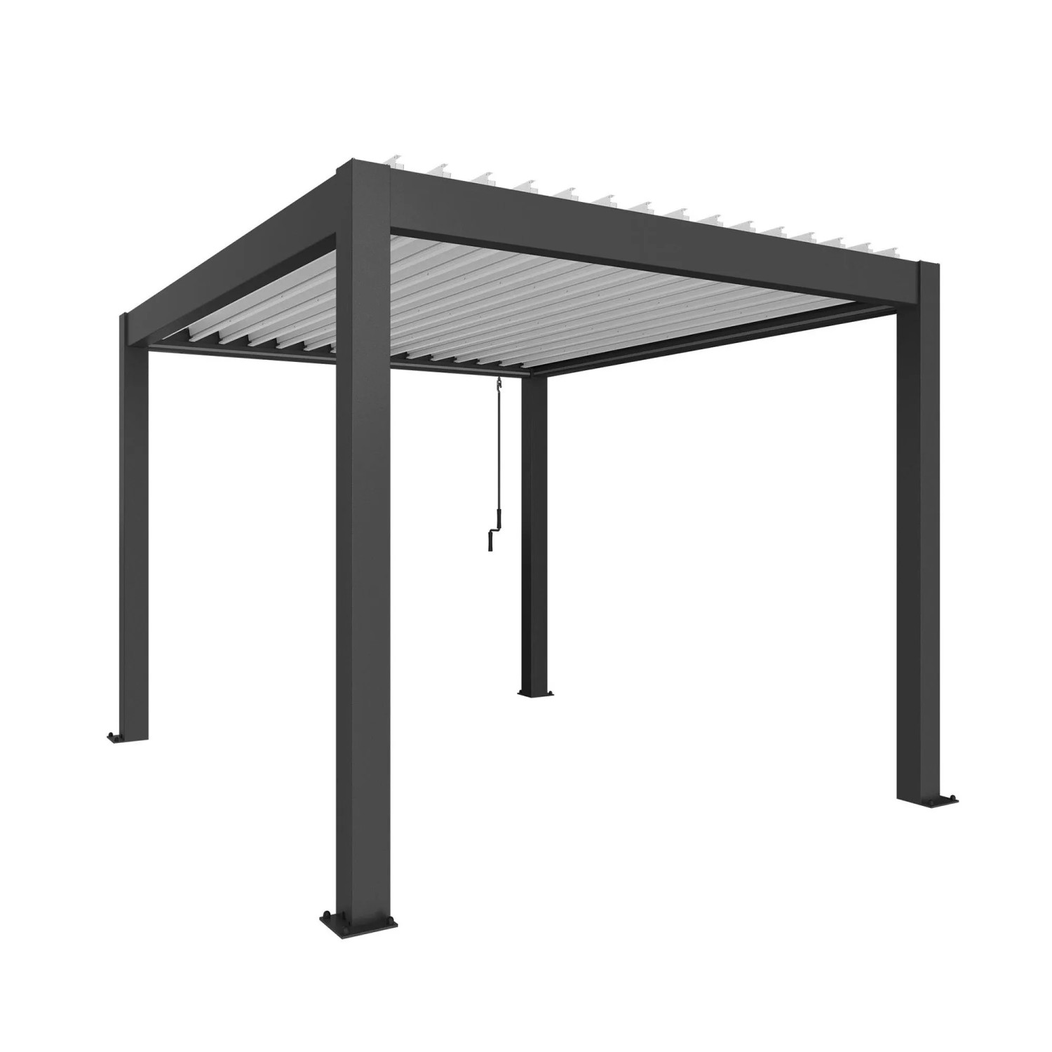 Biohort Pergola 3 m x 3,5 m Dunkelgrau-Metallic/Weiß
