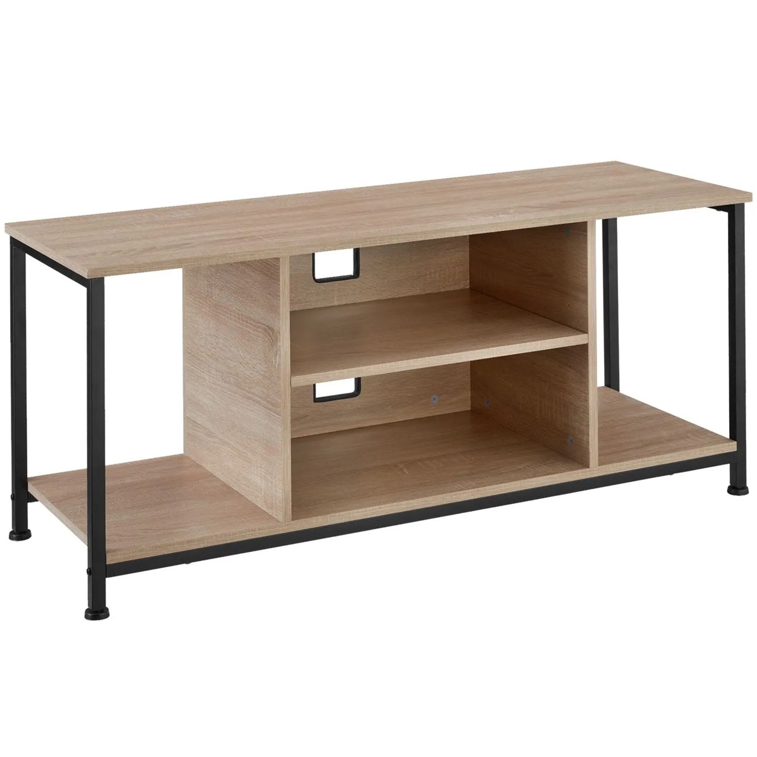Tectake Tv Regal Austin Industrial Style Holz und Stahl  110 x 40 x 50 50 cm Industrial Holz Hell  Eiche Sonoma