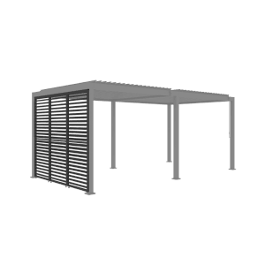 MWH Verstellbare Lamellenwand CR Series 93cm Anthrazit für Pergola. Sichtschutz mit drehbaren Lamellen.