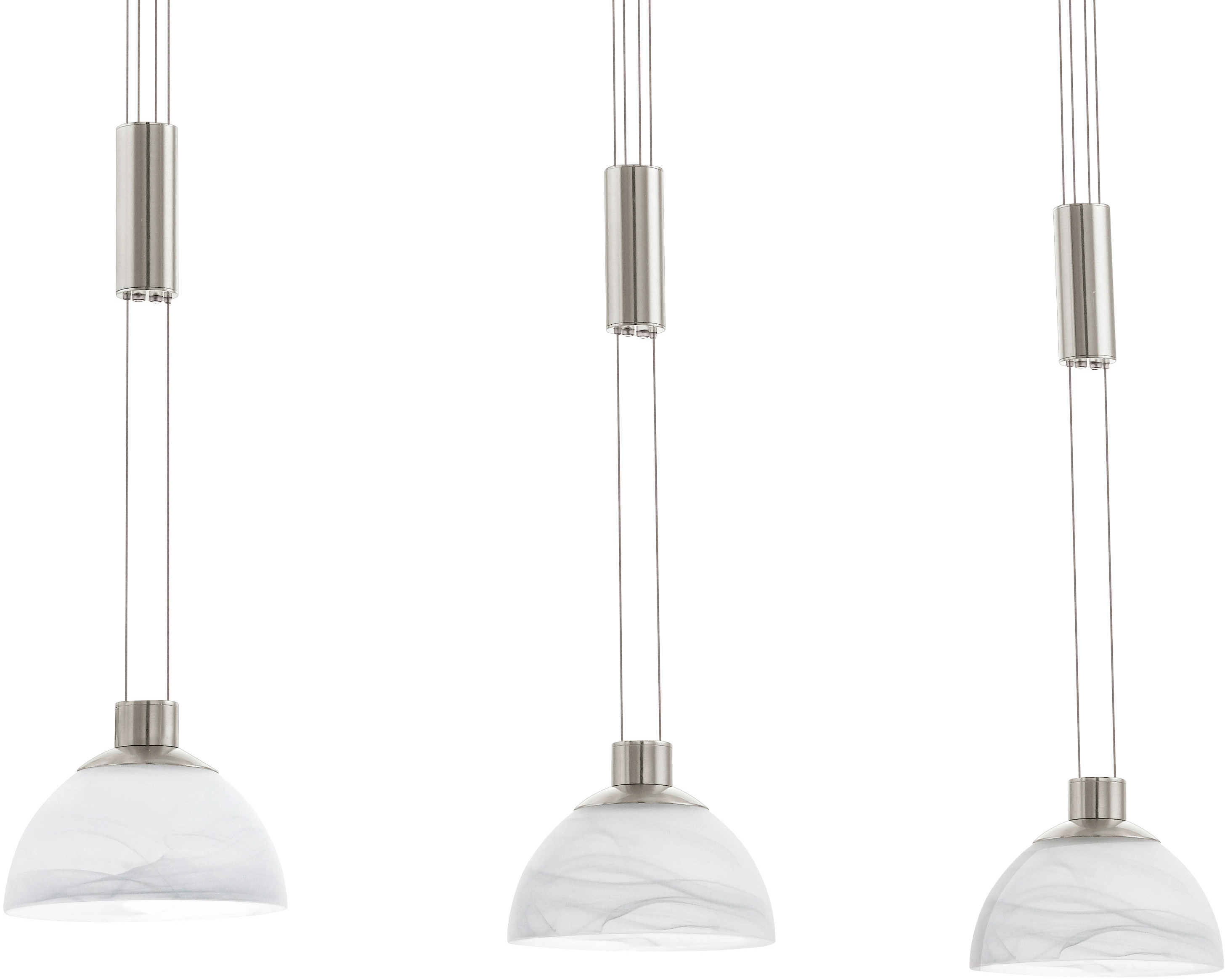 Eglo LED-Pendelleuchte Montefio Edelstahl-Weiß 3-flammig