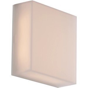 Weiße, eckige Eco-Light LED-Wandleuchte Togo für den Außenbereich, 25x25cm.
