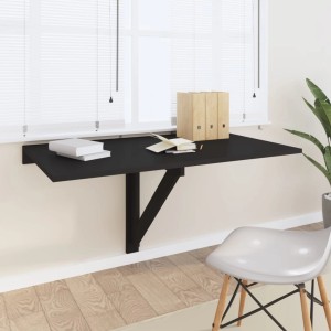 Schwarzer vidaXL Wand-Klapptisch 100x60 cm aus Holzwerkstoff, ideal für kleine Räume.