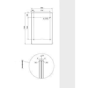 Glaszentrum Hagen - Typ/B 150x90cm Glasvordach Vordach VSG - Klarglas