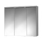 Jokey Spiegelschrank Trava, 75x65 cm, alufarben, mit 3 Spiegeltüren und LED-Beleuchtung.