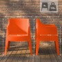 Orange DELUKE Gartenstuhl HENRI, 6er Set. Kunststoff Stapelstuhl für Garten & Outdoor, 73x57x78cm, 6kg, 150kg Belastbarkeit.