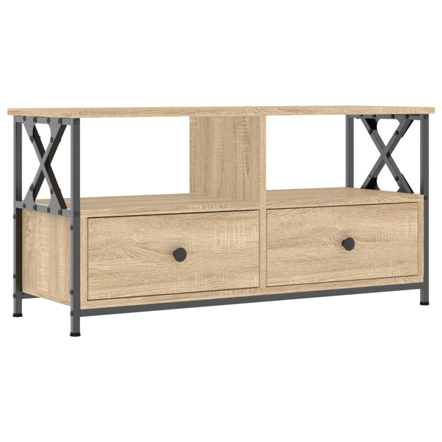 vidaXL TV-Schrank Sonoma-Eiche 90x33x45 cm Holzwerkstoff & Eisen 831794