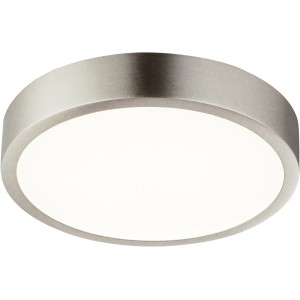 Runde LED-Deckenleuchte Vitos, Aluminium Druckguss, Nickel matt, neutralweißes Licht.