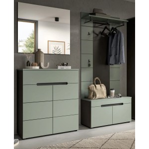 Inn.Furn Garderoben-Set 4-teilig in Salbei und Grau 175 cm Cooper