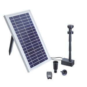 Pontec Solarwasserspielpumpe PondoSolar 600 Control Set mit Solarpanel, Pumpe, Düsen und Fernbedienung.