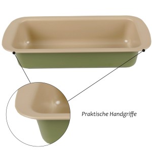 Bestlivings Kastenform, 25 cm, Stahl mit Carnauba-Wachs-Beschichtung, beige/grün.