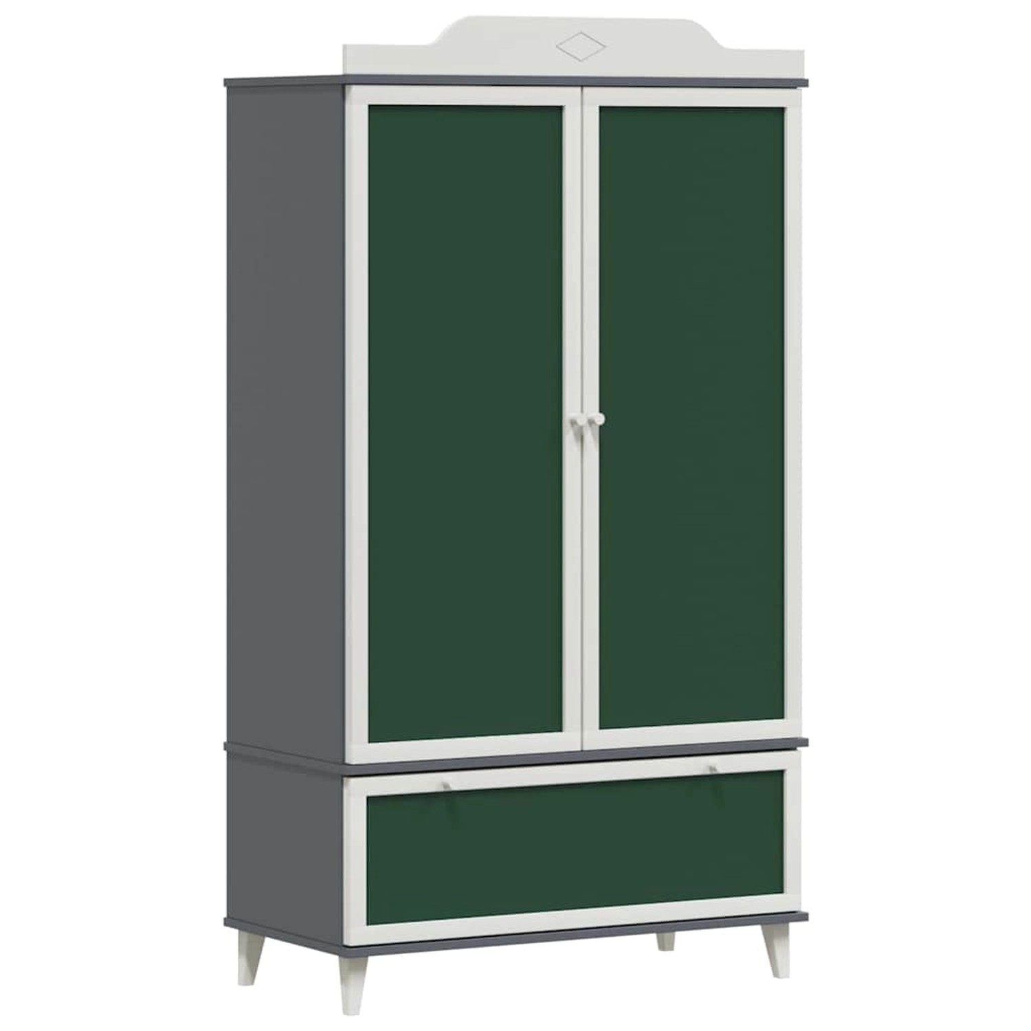 vidaXL Kreidetafel Kleiderschrank mit Tür Grau und Weiß Holzwerkstoff 42003 günstig online kaufen