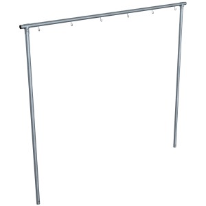 Schake Wäschegerüst, feuerverzinkt, mit 6 Haken für Wäscheleinen.