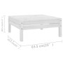 Weißer vidaXL Gartenhocker/Tisch aus Kiefernholz, Teil eines Lounge-Sets.