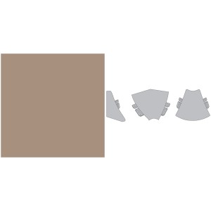 Innenecke Plus Pepper für Arbeitsplatten, zur sauberen Eckführung von Wandanschlussprofilen.