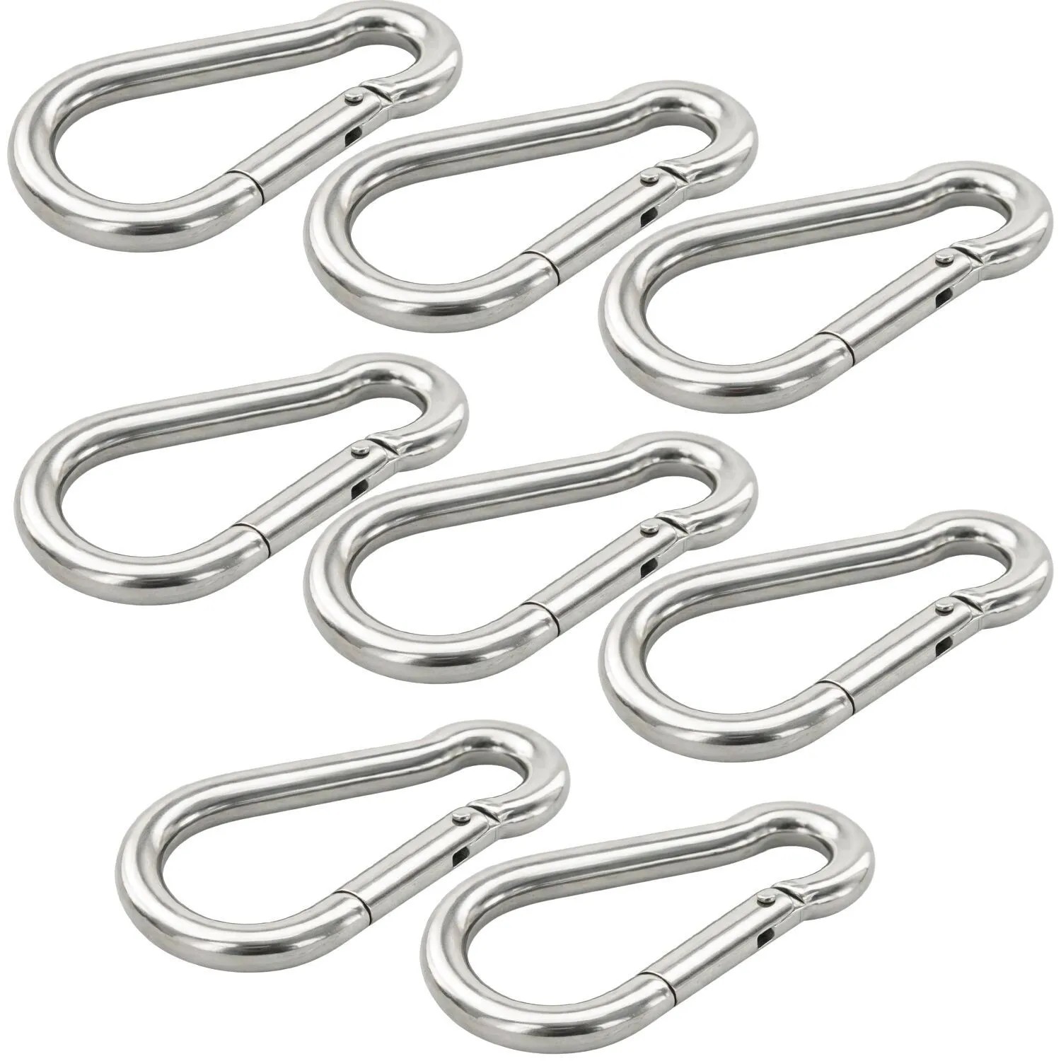 vasalat Set Karabiner-Set Edelstahl 6x60 mm Mittel bis 99 kg 8 Stück