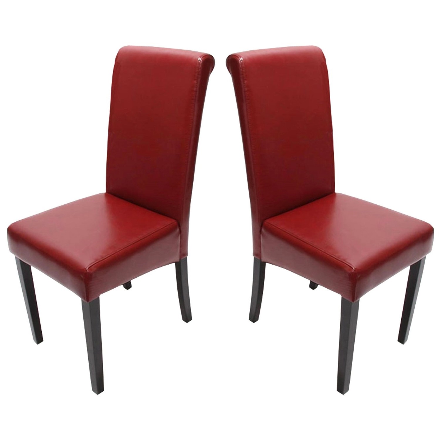CHEFGASTRO Esszimmerstuhl 2er-Set99x41x60cm Sitzhöhe 47cm Leder Rot Dunkle günstig online kaufen