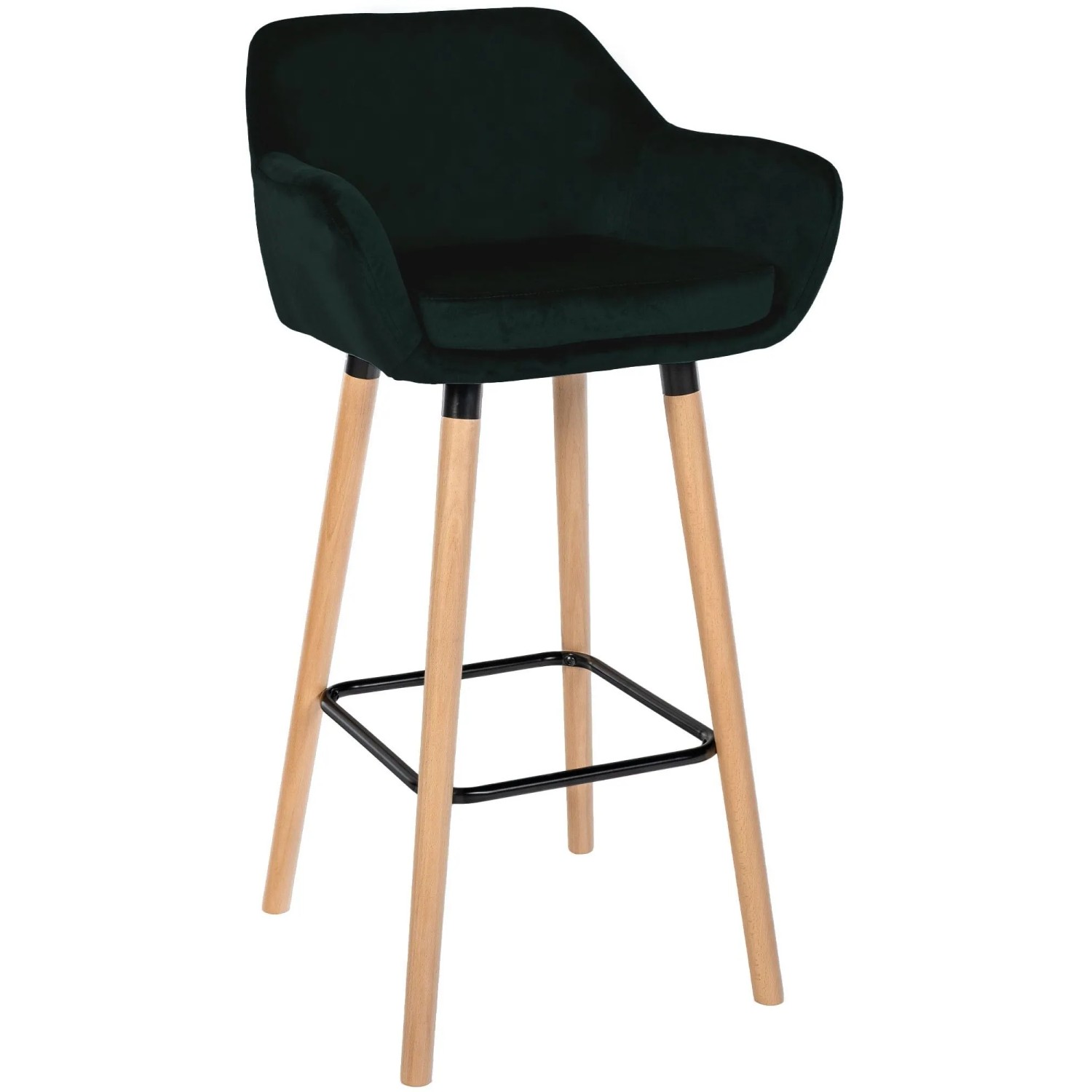 DELUKE Barhocker MIRID Samt Grünfarbig 55x46x99cm Barstuhl Mit Lehne Tresenhocker Tresenstuhl