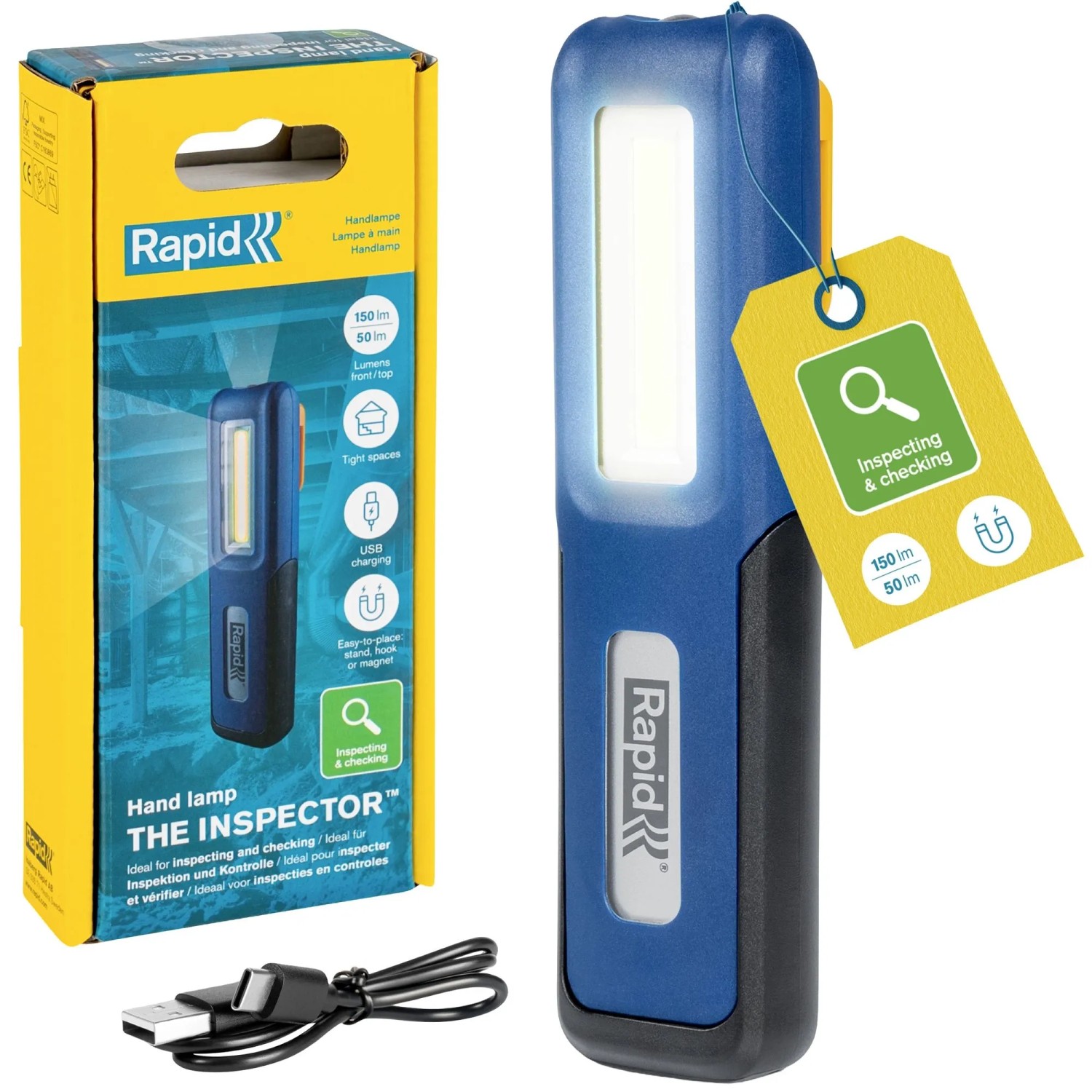 Rapid LED-Arbeitsleuchte mit Akku The Inspector 150,m IP42 USB-C