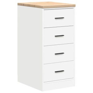 vidaXL Garagen-Aufbewahrungsschrank Weiß 40x51x85 cm Massivholz Kiefer 860589
