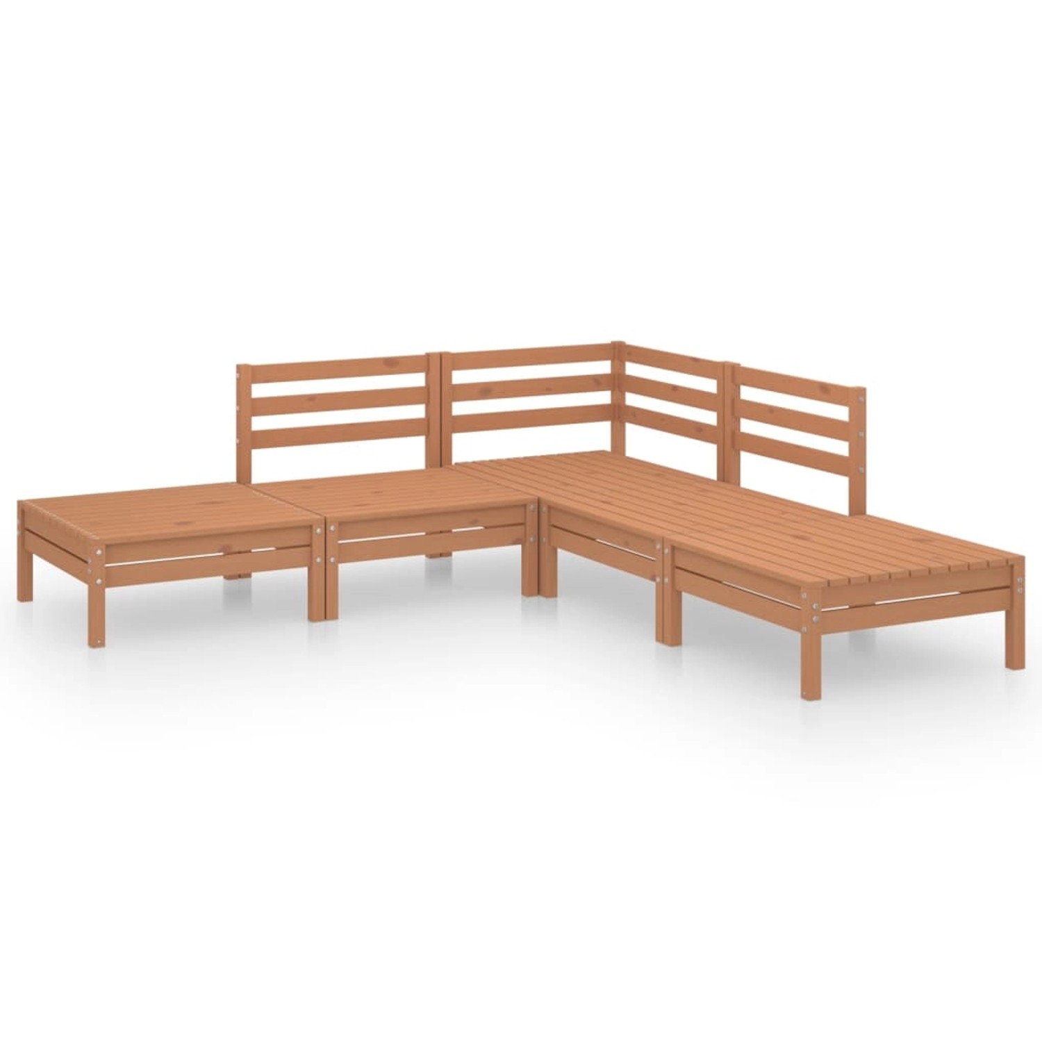 5-tlg. Garten-lounge-set Massivholz Kiefer Honigbraun günstig online kaufen