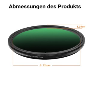Walimex Pro Nd2-Nd400 Fader Slim Super Dmc 72Mm Variabler Graufilter Nd Filter