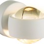 Weiße Globo LED-Wandleuchte RANDI mit klarem Glas für warmweißes Licht. Moderne Wandlampe für Innenräume.