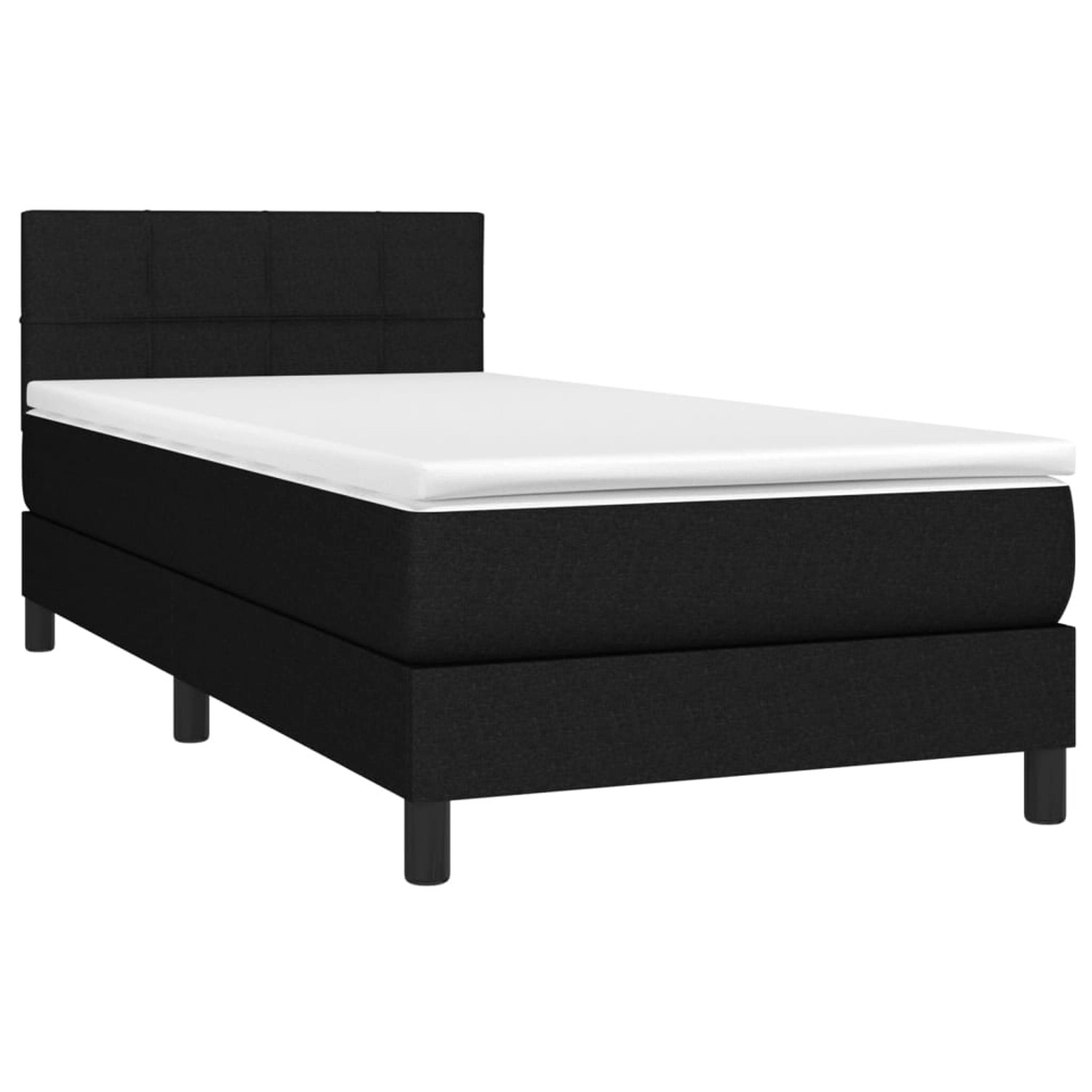 vidaXL Boxspringbett mit Matratze & LED Schwarz 90x190 cm Stoff 3133119 günstig online kaufen