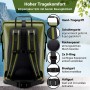 SCANDIC NATURE Rucksack Pioneer 55L Oliv, Rückansicht. Zeigt gepolsterte Schultergurte, atmungsaktives Rückenpanel, Brust- & Hüftgurt für Komfort.