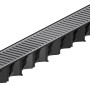 ACO Hexaline 2.0 Entwässerungsrinne, 1 m, Kunststoff schwarz, Stegrost stahlverzinkt.