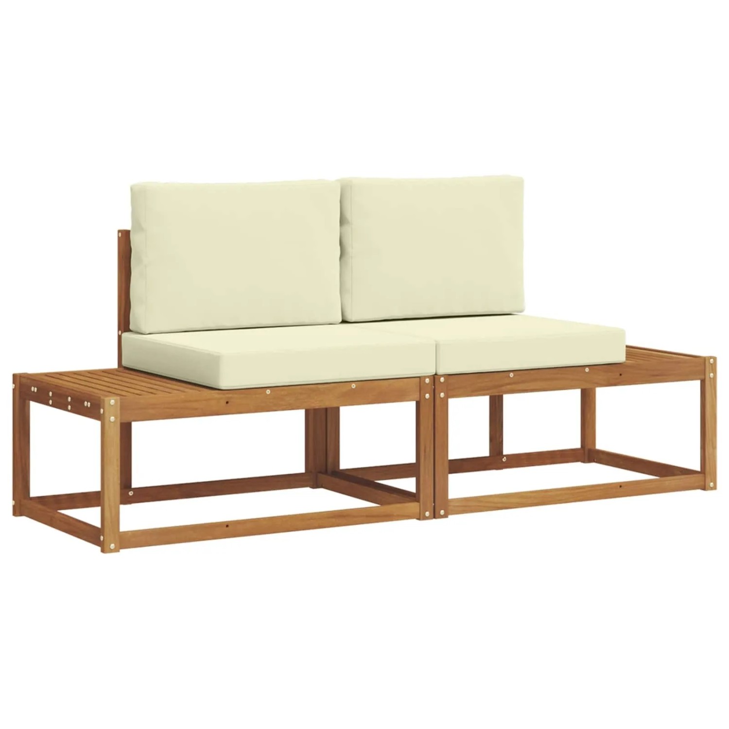 vidaXL Outdoor-Sofagarnitur mit Kissen 2-Tlg Natur 3366938