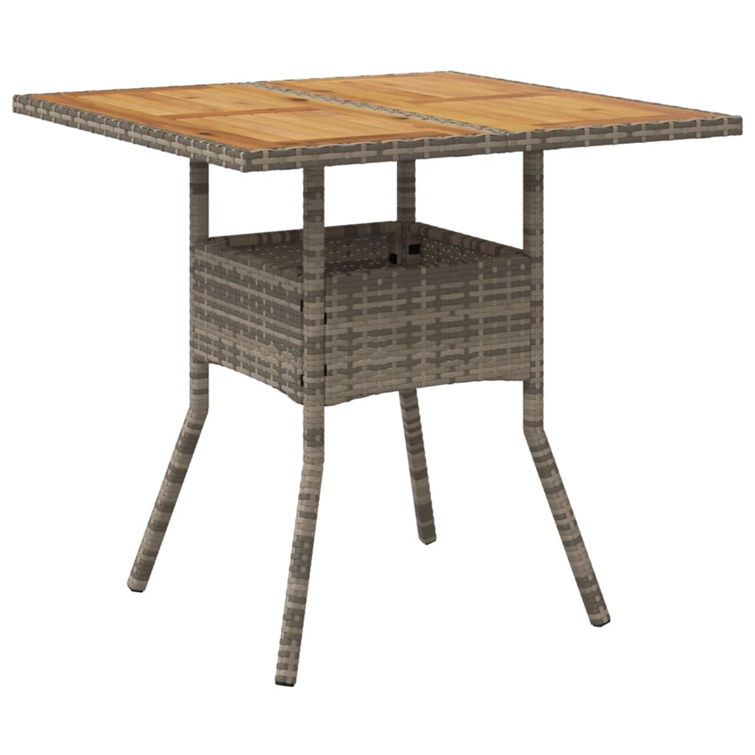 vidaXL Gartentisch mit Akazienholz-Platte Grau 80x80x75 cm Poly Rattan 3655 günstig online kaufen
