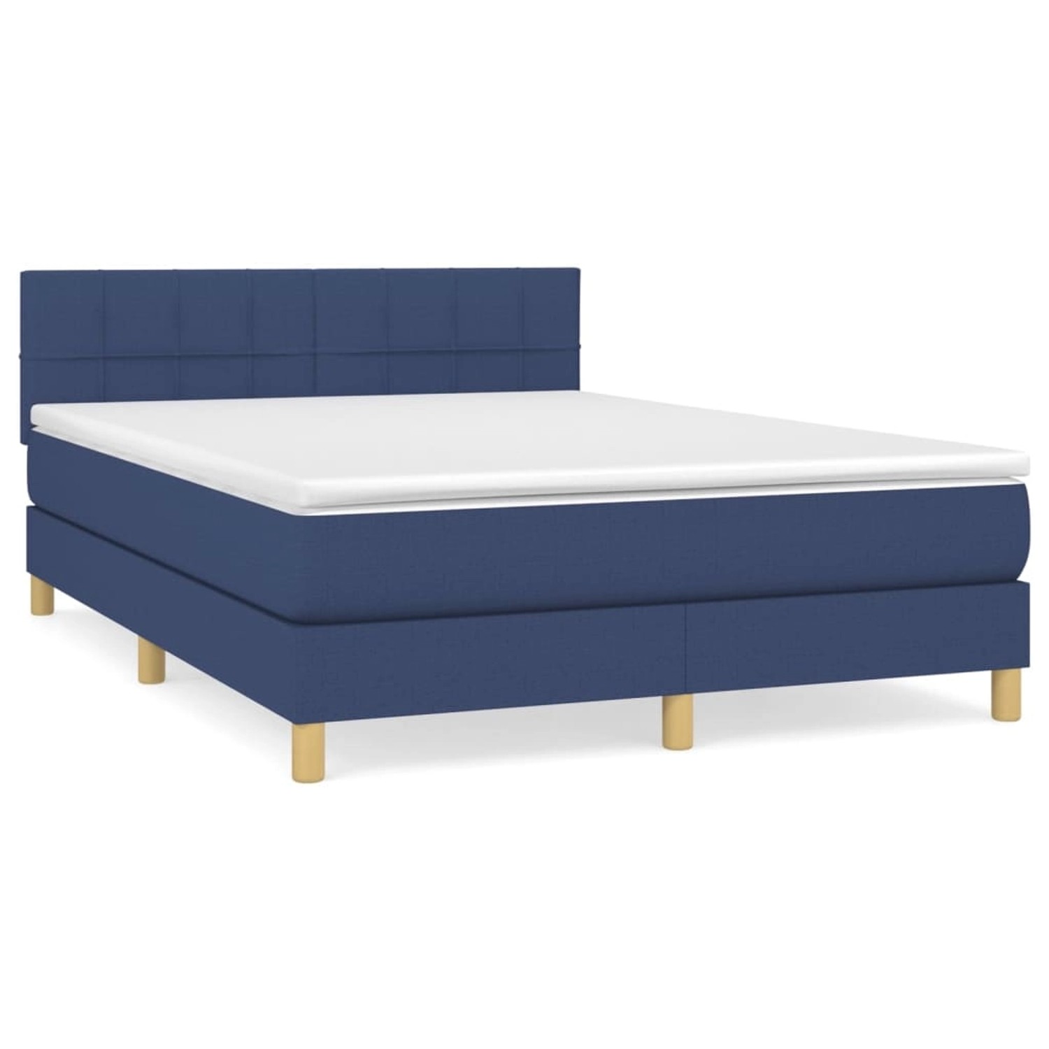 vidaXL Boxspringbett mit Matratze Blau 140x190 cm Stoff 3140615 günstig online kaufen