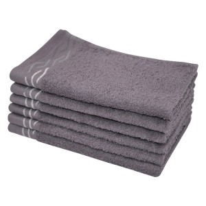 Dyckhoff Gästetuchset Wave Grau 30 x 50 cm 6-tlg.