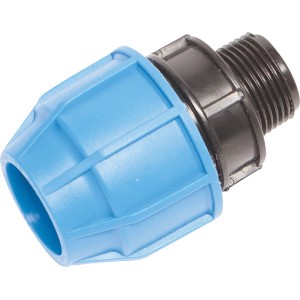 LUX-TOOLS Verbindungsstück für Schlauchanschluss, blau, aus Kunststoff, 32 mm x 26,4 mm (R 3/4")