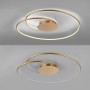 Goldene LED-Deckenleuchte Nastro von Paul Neuhaus, spiralförmiges Design, warmweißes Licht.