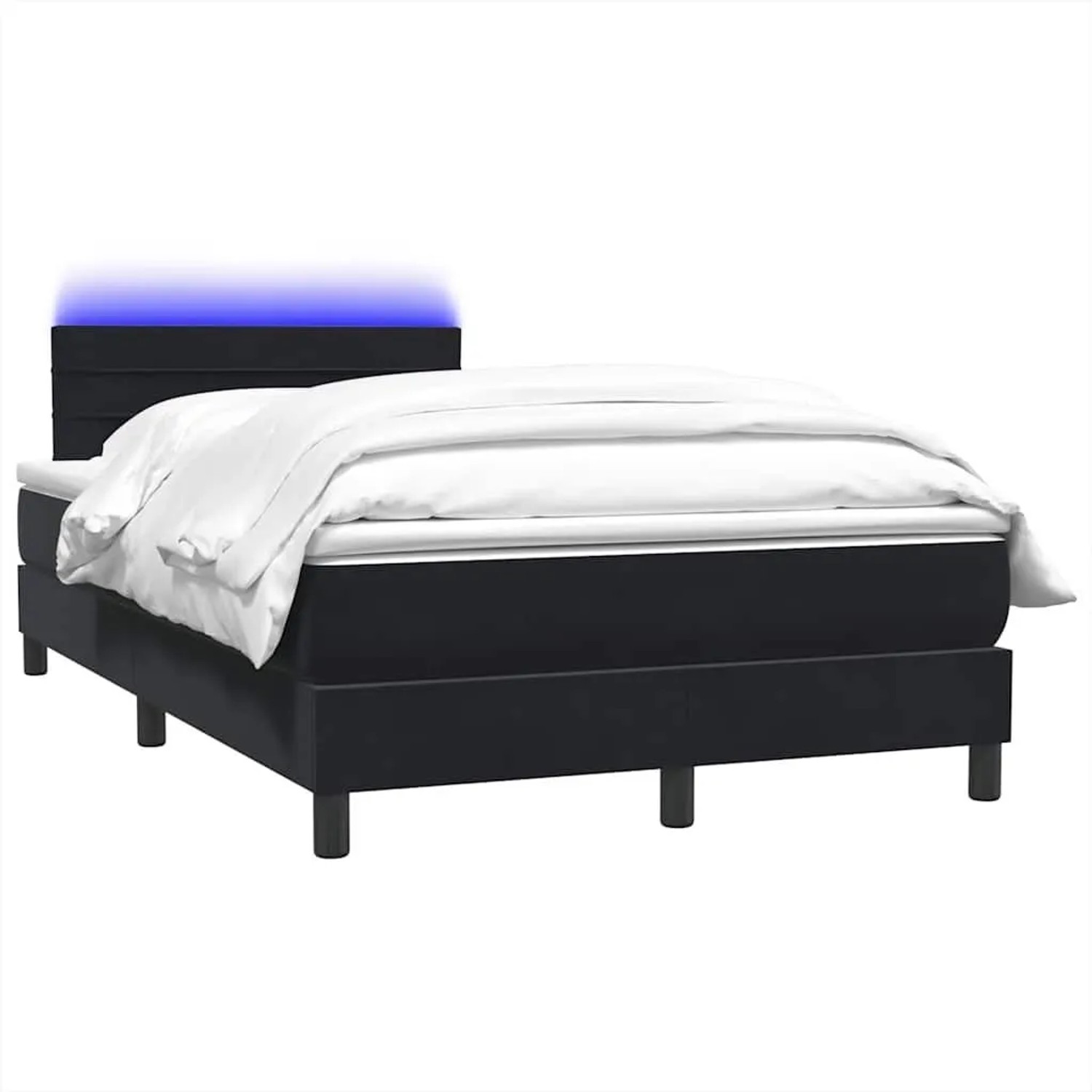 vidaXL Boxspringbett mit Matratze & LED Schwarz 120x210 cm Samt 3316973 günstig online kaufen