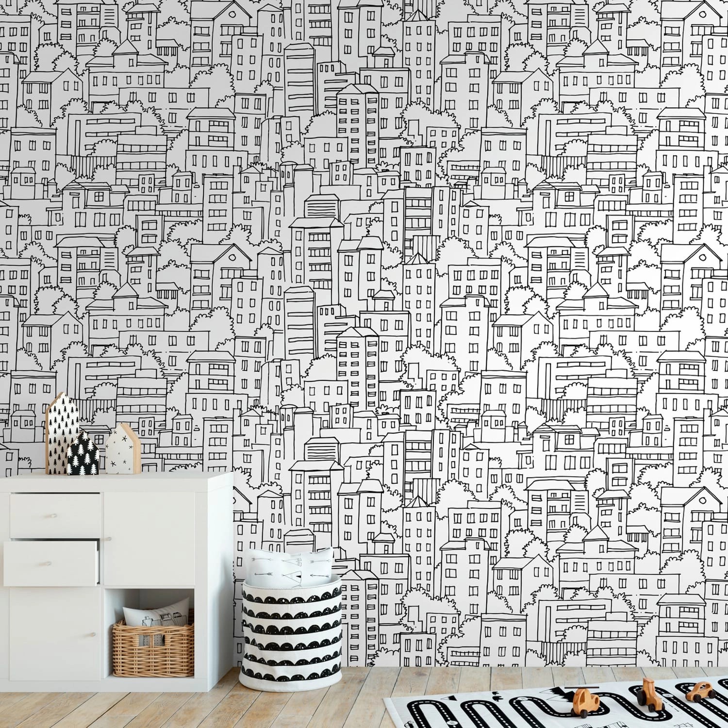 PROFHOME 398601-GU Fototapete Kindertapete Matt Schwarz Weiß 1,59 m x 2,8 m günstig online kaufen