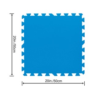 Blaue Bestway Pool Bodenschutzfliese, 50x50cm, 9er Set für Pool- und Rasenschutz.
